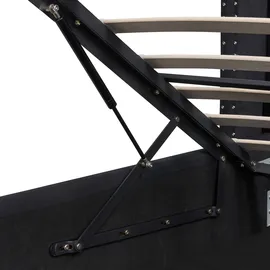 Beliani Beliani, Bett mit Stauraum Samtstoff Lubbon 140 x 200 cm