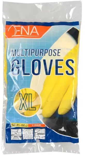 Abena ENA Multipurpose Chemikalien Schutzhandschuhe gelb XL Gr. 9,5-10 hergestellt aus Gummi Latex, Lebensmittel geeigne