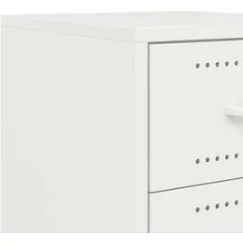 vidaXL Nachttisch Weiß 36x39x59 cm Stahl