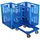 Logiplast 4 Stück Bäckerkisten 600 x 400 x 320 mm + 1 Transportroller in blau
