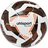 Uhlsport Fußball Resist Synergy - Fussball Ball für Kunstrasen und Hartplatz, 4, weiß/schwarz/Fluo orange
