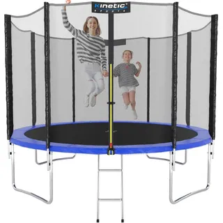 Kinetic Sports Trampolin Outdoor Salto 183 cm inkl. Sicherheitsnetz und Leiter Blau