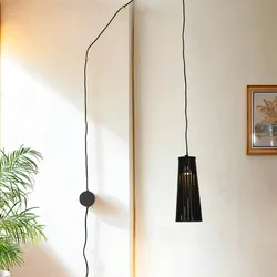 Licht-Erlebnisse Wandlampe DOVER Schwarz Metall Holz 1x GU10 max. 35W LE35594