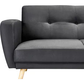 Beliani Schlafsofa Polyester 2-Sitzer Schwarz