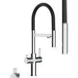VIZIO 3 Wege Wasserhahn Küchenarmatur Verchromt Schwarz