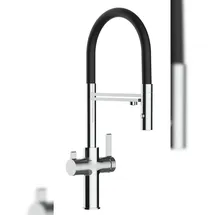 VIZIO 3 Wege Wasserhahn Küchenarmatur Verchromt Schwarz