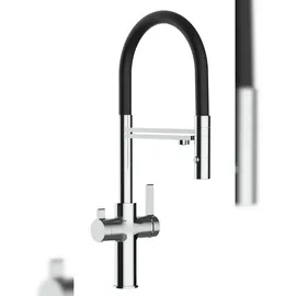 VIZIO 3 Wege Wasserhahn Küchenarmatur Verchromt Schwarz