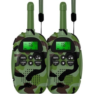 ULEWAY Walkie Talkie Kinder,ULEWAY Kleine Geschenke Spielzeug für Jungen Mädchen 4 5 6 7 8 9 10 11 12 Jahre, Walki Talki Aufladbar Funkgerät mit 16 Kanäle für Abenteuer,Camping,Wandern-Camouflage