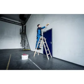 Günzburger Munk Stufen-Stehleiter Holz beidseitig begehbar, 2x7 Stufen