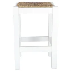 Aranaz MUEBLEAR - Rustikaler Hocker niedrig Weiß