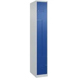 C+P Z-Spind Classic PLUS, 2 Fächer, 1850x300x500mm, 7035/5010 Verschluss Zylinderschloss