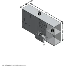 FMD Albi 160,1 x 81,5 x 35 cm Grau / Weiß
