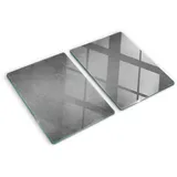 Tulup Schneidebrett Gehärtetes Glas 2 40 x 52 cm Grau