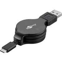 Goobay 45743 ausziehbar, schwarz, 1m, USB-A auf USB-C