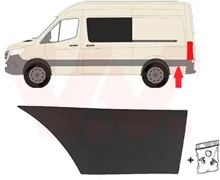 VAN WEZEL Zier-/Schutzleiste, Seitenwand 2973427 seitlich für Mercedes