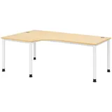 bümö Eckschreibtisch Serie-H Ahorn / Weiß