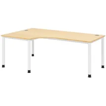 bümö Eckschreibtisch Serie-H Ahorn / Weiß