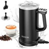 Milchaufschäumer,4-in-1 Elektrischer Milchaufschäumer und Dampfgarer,Automatischer Heiß- und Kaltaufschäumer,350ml Großes Fassungsvermögen,Geräuschlos für Latte,Cappuccino,Macchiato,heiße Schokolade