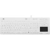 Renkforce IP 68 Industrie USB-Tastatur mit Touchpad Weiß Spritzwassergeschützt, Staubgeschützt,