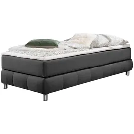 Home Affaire Boxspringbett HOME AFFAIRE "Salo", grau (anthrazit), B:96cm L:206cm, Komplettbetten, Boxspringbett, Ohne Kopfteil, inkl. Topper, auch in Überlänge 220 cm