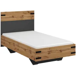 rauch Bett »Butte« - 95x207x101cm - grau - Holz / Metall