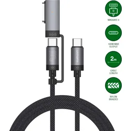 4smarts USB-C auf USB-C Adapter 2 m Schwarz/Grau