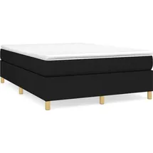 vidaXL Boxspringbett mit Matratze Schwarz 140x200 cm Stoff