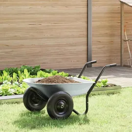 vidaXL Bollerwagen Silber/Schwarz