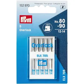 Prym 152970 Nähmaschinennadeln Overlock, 80-90, Sortiert, silberfarbig, No