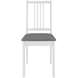 vidaXL Esszimmerstühle mit Polstern 2 Stk. Weiß Massivholz