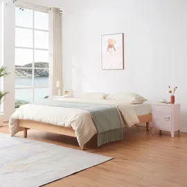 [en.casa] Nachtschrank Inari 2er Set Türgriff rechts und links Rosa