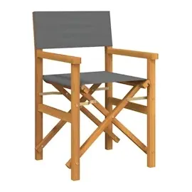vidaXL Regiestühle 2 Stk. Klappbar Grau Massivholz Teak