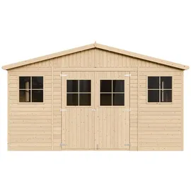 TIMBELA Gartenhaus 4,93 x 4,93 m Beige