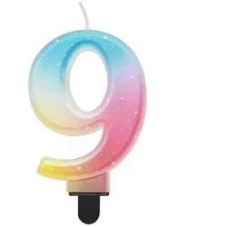 Schönheit und Charme: Pastell-Regenbogen-Zahlkerze - 9
