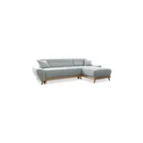miuform Eckcouch Polyester 4-Sitzer Hellgrau