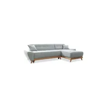 miuform Eckcouch Polyester 4-Sitzer Hellgrau
