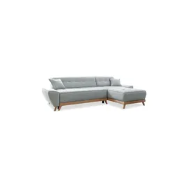 miuform Eckcouch Polyester 4-Sitzer Hellgrau