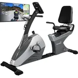 Skandika Liege-Ergometer Centaurus mit Bluetooth (silber) - Schwarz