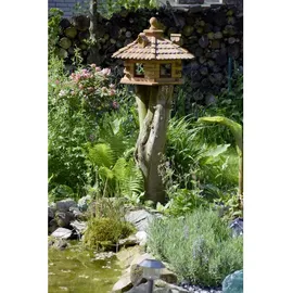 Dobar Rustikales XXL-Vogelfutterhaus im Blockhaus-Stil mit dekorativem Holzschindeldac