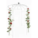 Relaxdays Rosenpavillon 206 x 290 cm Weiß/Silber