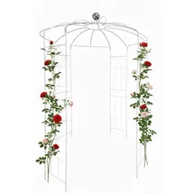 Relaxdays Rosenpavillon 206 x 290 cm Weiß/Silber