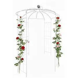 Relaxdays Rosenpavillon 206 x 290 cm Weiß/Silber