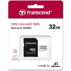 Transcend 32GB microSDHC-Karte 300S-A UHS-I U1 V10