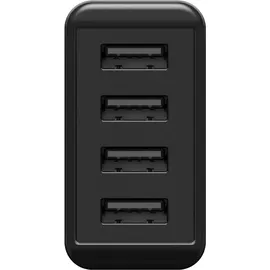 goobay 4-fach USB-Ladegerät, mehrfach USB-Ladegerät, 30W, lädt bis zu 4 Geräte gleichzeitig, schwarz
