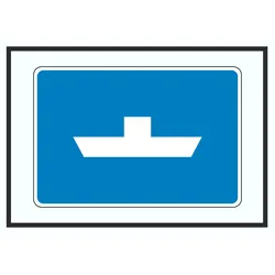Frei fahrende Fähre Symbol A0 Rückseite selbstklebend