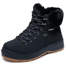 SKECHERS Park City Stiefelette, Schwarzes Duraleather-Kunstfell, 37 EU
