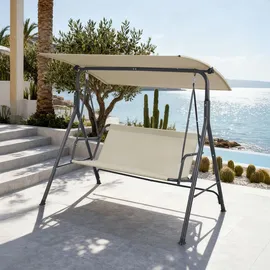 [en.casa] Satten Grau/Beige 3-Sitzer