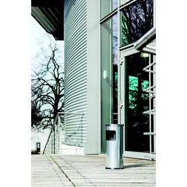 Durable Papierkorb EDELSTAHL mit Ascher metallic silber