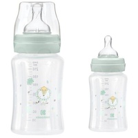 KIKKABOO Babyflasche PP 240 ml Silikonsauger Größe M, Anti-Kolik, ab 3 Monaten grün