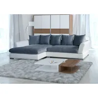 Fun Möbel Couchgarnitur TORRIS L-Form in Weiss- Anthrazit /